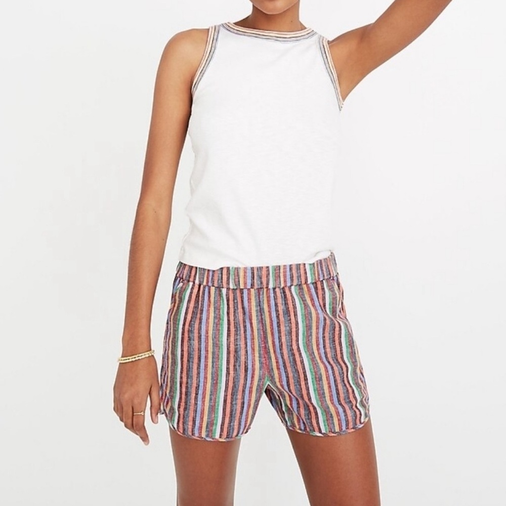Madewell Pull-On Shorts in Retro Stripe